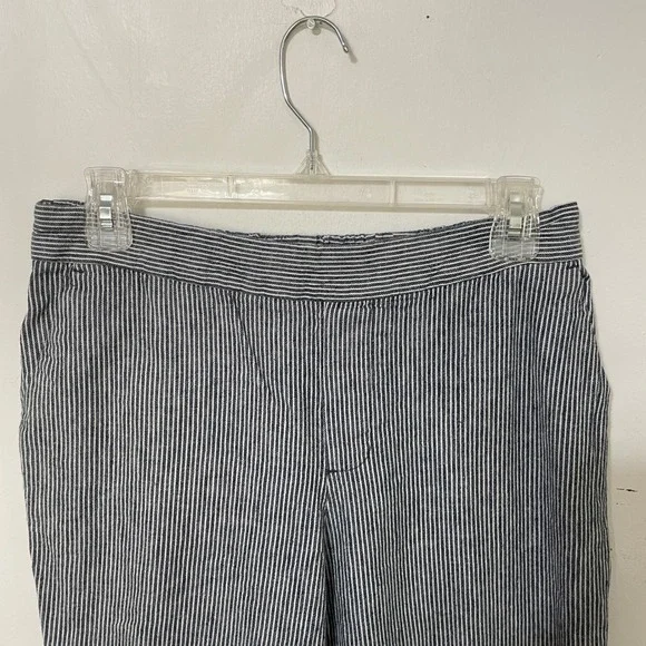 Banana Republic Hayden Pant Blue White Striped Tapered Cropped Trousers Womens 6 - Picture 3 of 5